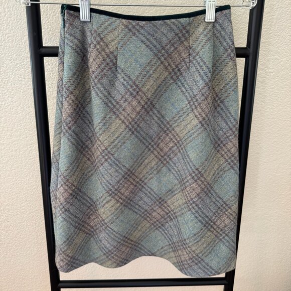 Vintage Laura Ashley Wool Plaid Skirt Size 2 - Picture 5 of 8